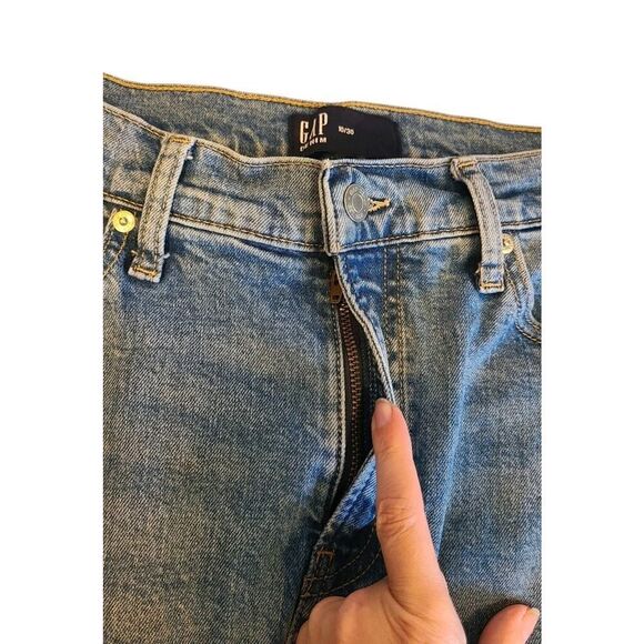 GAP Denim Maxi Skirt Medium Wash Womens Blue Jean Front Slip Long Skirt | 10 EUC - Picture 7 of 11